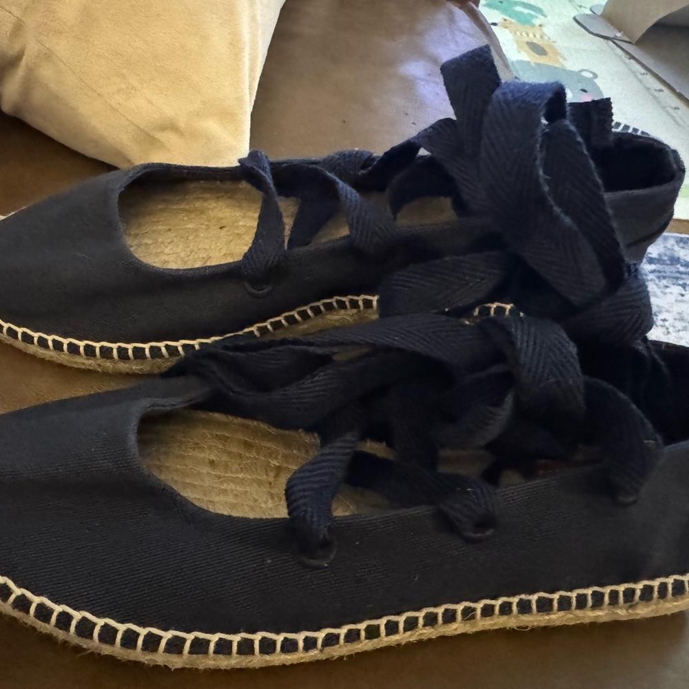 Polo by Ralph Lauren Navy Espadrille Lace-Up Flats